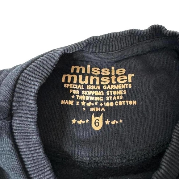 Missie Munster Girls Crewneck Longsleeve Sweatshirt Be The Sunshine Black Size 6 - Picture 3 of 5